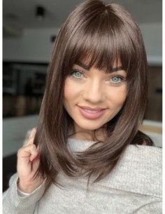 "MEGAN K2" 40-45  PERUKA Z WŁOSÓW NATURALNYCH Z GRZYWKĄ