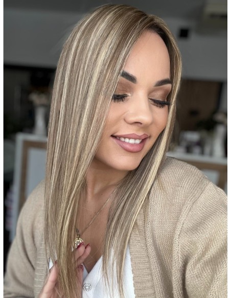 "Lio BL "- Mini topper z włosów naturalnych  45 cm