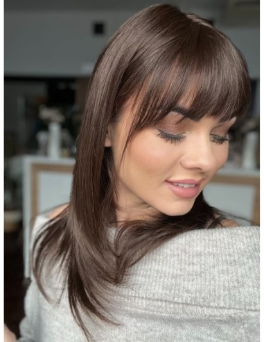 "MEGAN K2" 40-45  PERUKA Z WŁOSÓW NATURALNYCH Z GRZYWKĄ