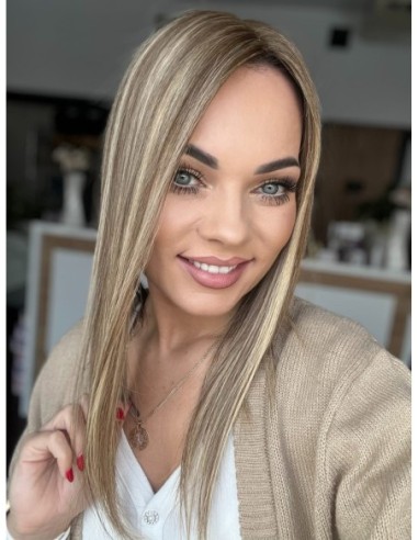 "Lio BL "- Mini topper z włosów naturalnych  45 cm