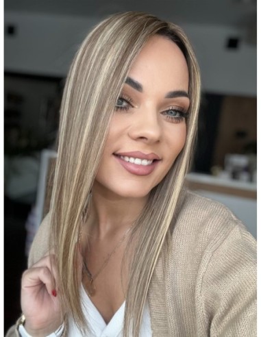 "Lio BL "- Mini topper z włosów naturalnych  45 cm