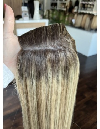 MILENA 70 CM Z GRZYWKĄ DŁUGI TOPPER Z WŁOSÓW NATURALNYCH  PREMIUM