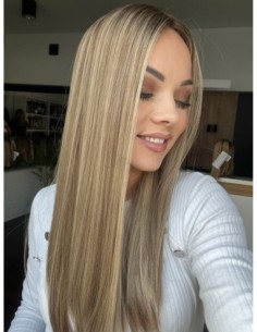 "MILENA 50-55 CM "DŁUGI TOPPER Z WŁOSÓW NATURALNYCH  PREMIUM 2