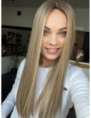 "MILENA 50-55 CM "DŁUGI TOPPER Z WŁOSÓW NATURALNYCH  PREMIUM