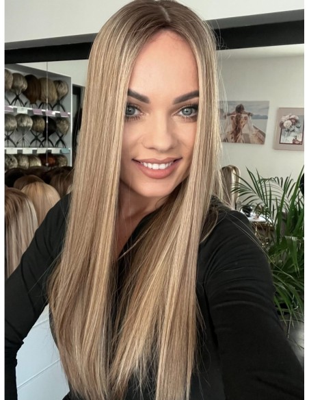 "MILENA 50-55 CM "DŁUGI TOPPER Z WŁOSÓW NATURALNYCH  PREMIUM