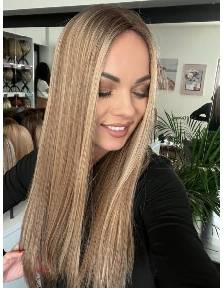 "MILENA 50-55 CM "DŁUGI TOPPER Z WŁOSÓW NATURALNYCH  PREMIUM