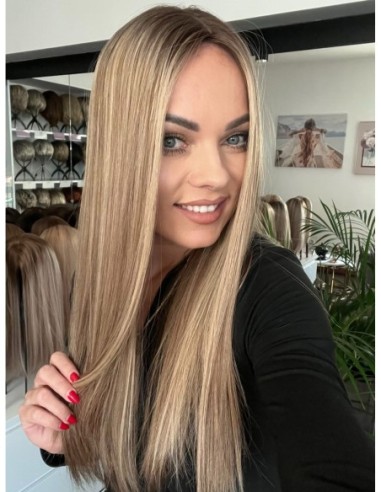 "MILENA 50-55 CM "DŁUGI TOPPER Z WŁOSÓW NATURALNYCH  PREMIUM