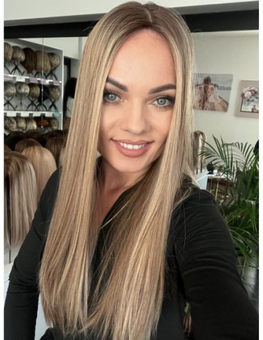 "MILENA 50-55 CM "DŁUGI TOPPER Z WŁOSÓW NATURALNYCH  PREMIUM