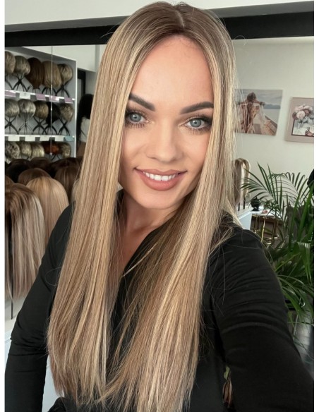 "MILENA 50-55 CM "DŁUGI TOPPER Z WŁOSÓW NATURALNYCH  PREMIUM