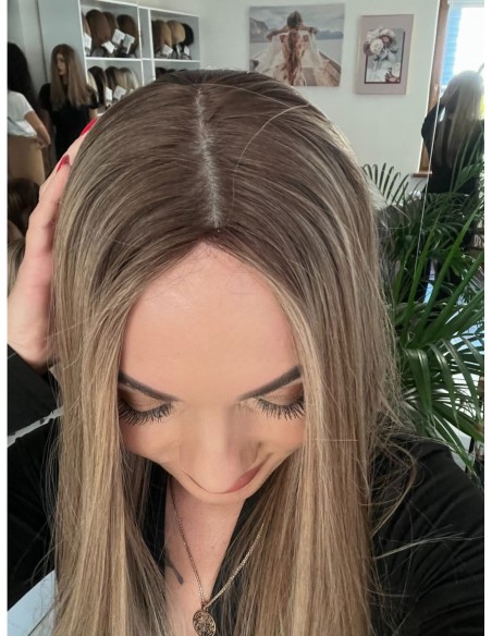 "MILENA 50-55 CM "DŁUGI TOPPER Z WŁOSÓW NATURALNYCH  PREMIUM