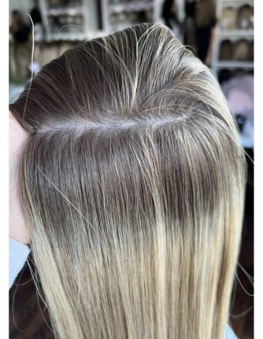 "MILENA 50-55 CM "DŁUGI TOPPER Z WŁOSÓW NATURALNYCH  PREMIUM