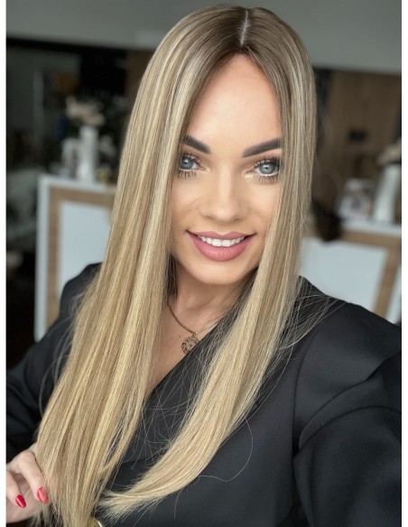 "MILENA 50-55 CM "DŁUGI TOPPER Z WŁOSÓW NATURALNYCH  PREMIUM