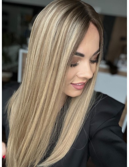 "MILENA 50-55 CM "DŁUGI TOPPER Z WŁOSÓW NATURALNYCH  PREMIUM