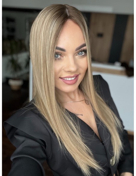 "MILENA 50-55 CM "DŁUGI TOPPER Z WŁOSÓW NATURALNYCH  PREMIUM