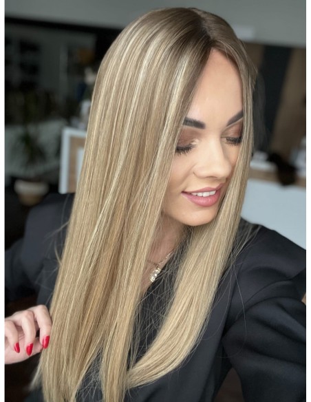 "MILENA 50-55 CM "DŁUGI TOPPER Z WŁOSÓW NATURALNYCH  PREMIUM