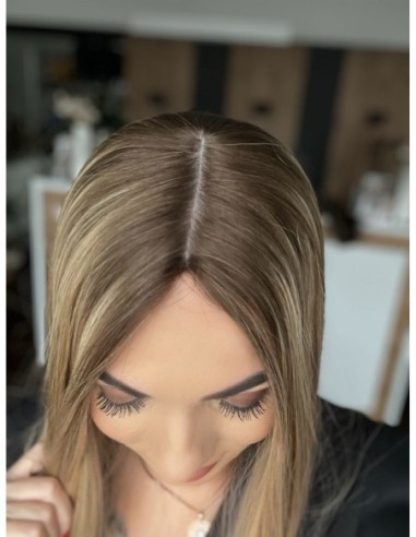 "MILENA 50-55 CM "DŁUGI TOPPER Z WŁOSÓW NATURALNYCH  PREMIUM