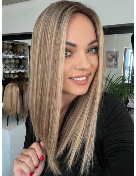 "MILENA 40-45 CM "TOPPER Z WŁOSÓW NATURALNYCH  PREMIUM