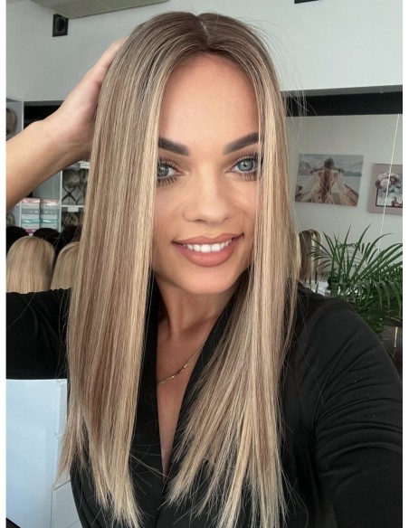 "MILENA 40-45 CM "TOPPER Z WŁOSÓW NATURALNYCH  PREMIUM