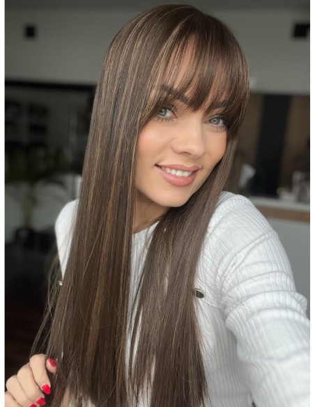 "SARA 60 CM Z GRZYWKĄ " DŁUGI TOPPER Z WŁOSÓW NATURALNYCH  PREMIUM