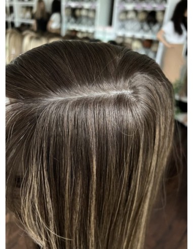 "SARA 60 CM Z GRZYWKĄ " DŁUGI TOPPER Z WŁOSÓW NATURALNYCH  PREMIUM