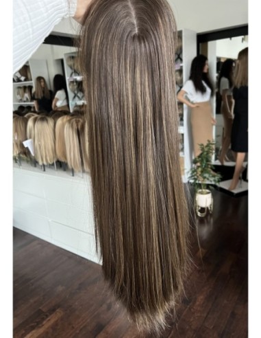 "SARA 60 CM Z GRZYWKĄ " DŁUGI TOPPER Z WŁOSÓW NATURALNYCH  PREMIUM