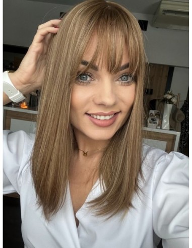 "AURELIA Z GRZYWKĄ 40-45 CM "TOPPER Z WŁOSÓW NATURALNYCH  PREMIUM