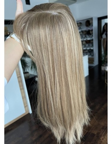 "AURELIA Z GRZYWKĄ 40-45 CM "TOPPER Z WŁOSÓW NATURALNYCH  PREMIUM