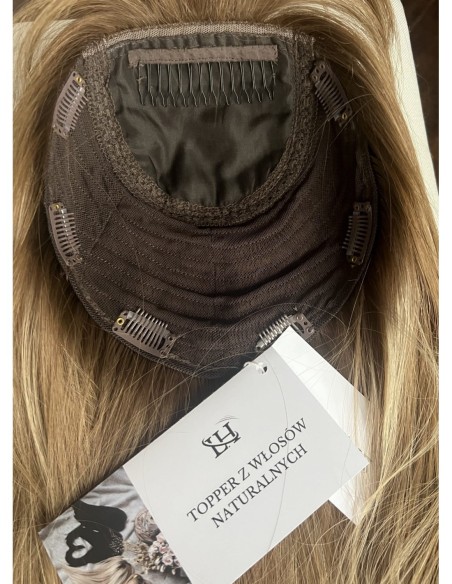 "AURELIA Z GRZYWKĄ 40-45 CM "TOPPER Z WŁOSÓW NATURALNYCH  PREMIUM