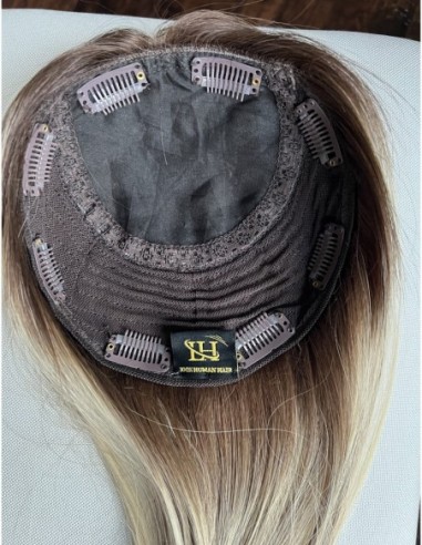 "ROSA 45 CM"TOPPER Z WŁOSÓW NATURALNYCH  BAZA 17x17