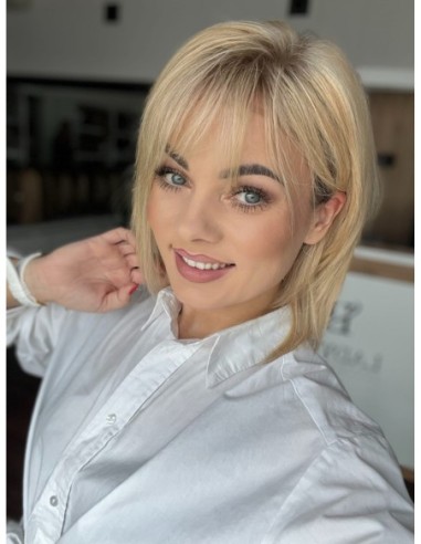 Idalia LRll-Krótka peruka z włosów naturalnych  S/M z grzywką