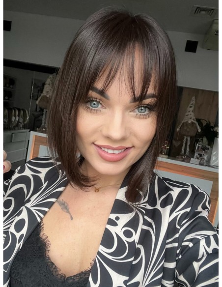 Nila 30 cm z grzywką  silk top-topper z włosów naturalnych