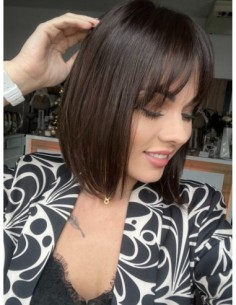 Nila 30 cm z grzywką  silk top-topper z włosów naturalnych 2