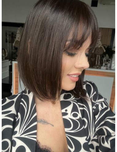 Nila 30 cm z grzywką  silk top-topper z włosów naturalnych