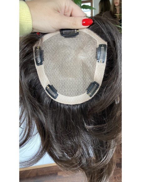 Nila 30 cm z grzywką  silk top-topper z włosów naturalnych