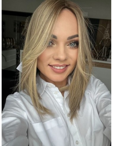 "ROSA 35-40 CM"TOPPER Z WŁOSÓW NATURALNYCH  BAZA 17x17