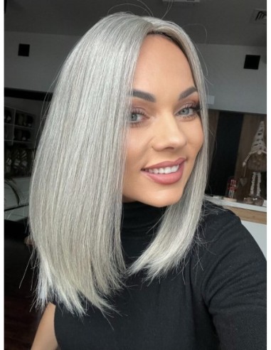 "KALINA 35-40 CM"TOPPER Z WŁOSÓW NATURALNYCH  BAZA 17x17