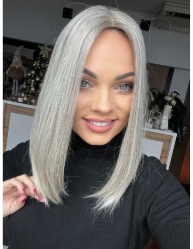 "KALINA 35-40 CM"TOPPER Z WŁOSÓW NATURALNYCH  BAZA 17x17