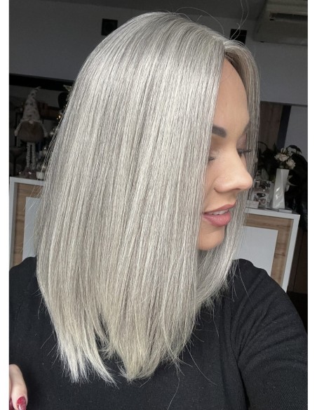 "KALINA 35-40 CM"TOPPER Z WŁOSÓW NATURALNYCH  BAZA 17x17