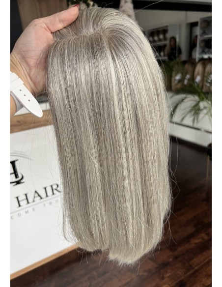 "KALINA 35-40 CM"TOPPER Z WŁOSÓW NATURALNYCH  BAZA 17x17