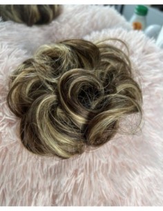 Gumka z włosów naturalnych  brąz z refleksami 2