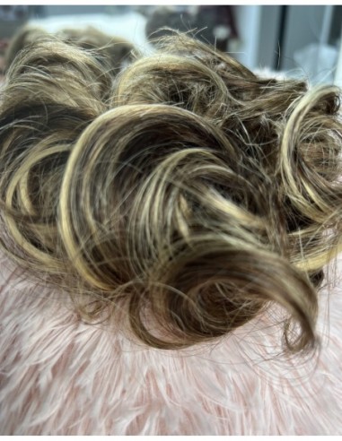 Gumka z włosów naturalnych  brąz z refleksami