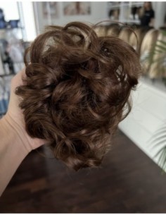 Gumka z włosów naturalnych ciepły ciemny brąz K2