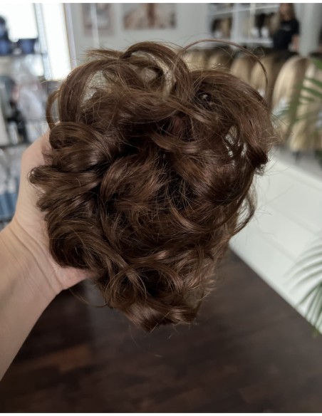 Gumka z włosów naturalnych ciepły ciemny brąz K2