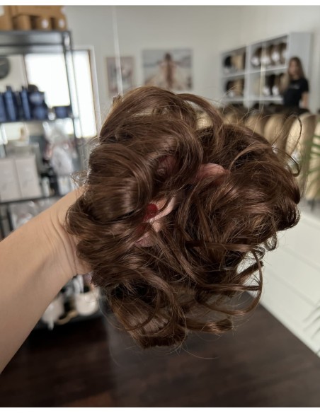 Gumka z włosów naturalnych ciepły ciemny brąz K2