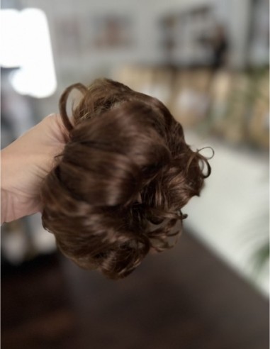 Gumka z włosów naturalnych ciepły ciemny brąz K2