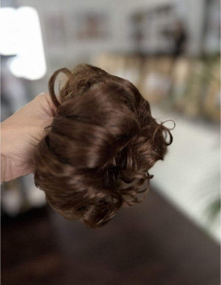 Gumka z włosów naturalnych ciepły ciemny brąz K2