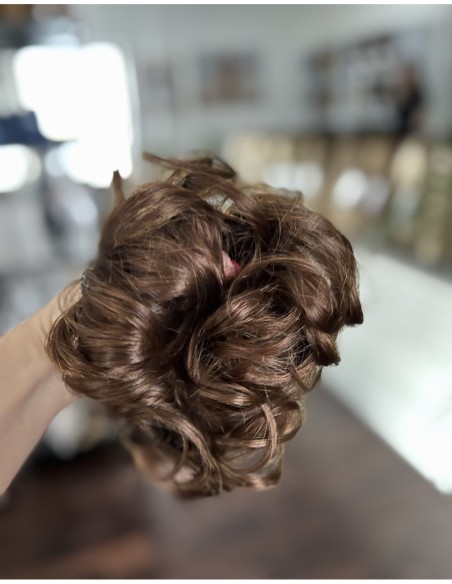 Gumka z włosów naturalnych ciepły ciemny brąz K2