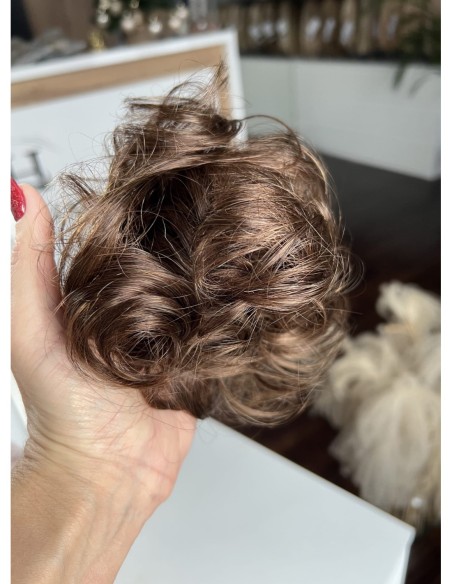 Gumka z włosów naturalnych ciepły ciemny brąz K4