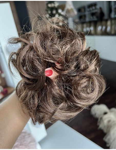 Gumka z włosów naturalnych ciepły ciemny brąz K4