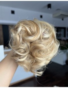 Gumka z włosów naturalnych ciepły baleyage  blond